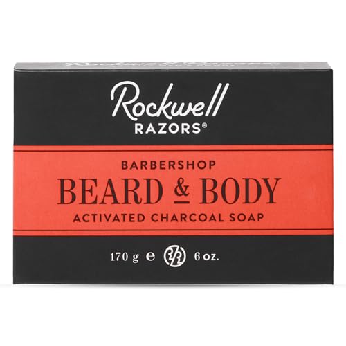 Rockwell Beard & Body Bar Soap - Hydrates & Exfoliates with Coffee & Charcoal - 5oz