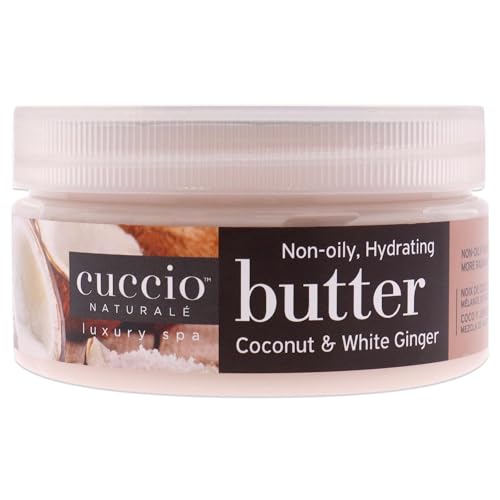 Cuccio Naturale Body Cream - Deep Hydration, Natural Ingredients, Coconut & White Ginger - 8 Oz