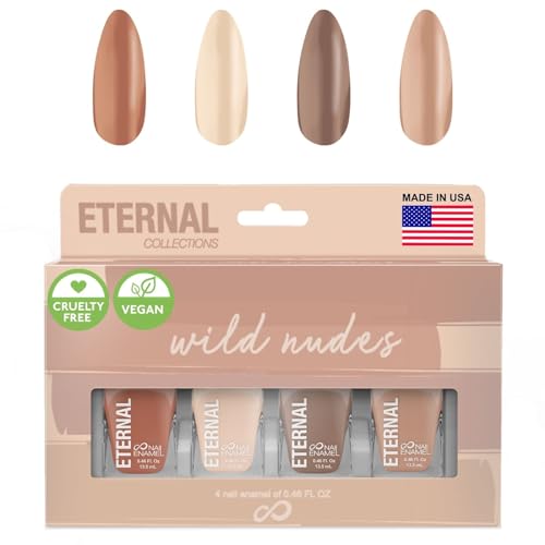 Eternal Nude Nail Polish Set - Long-Lasting, Quick-Dry, Non-Toxic & Vegan - 4 Colors, 13.5mL