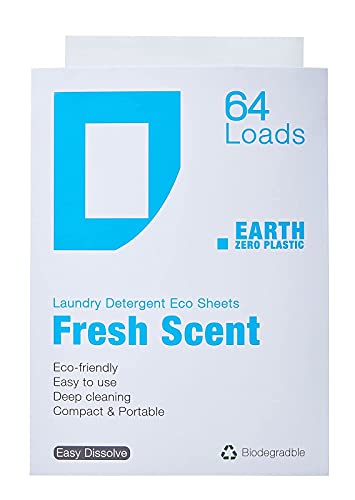 EARTHZERO Laundry Detergent Sheets - Powerful, Hypoallergenic, Biodegradable - 64 Loads