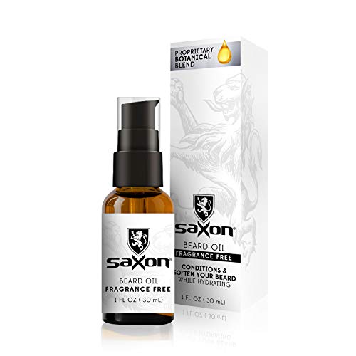 Saxon Beard Oil - Strengthens & Nourishes, Fragrance-Free with Natural Botanicals - 2oz