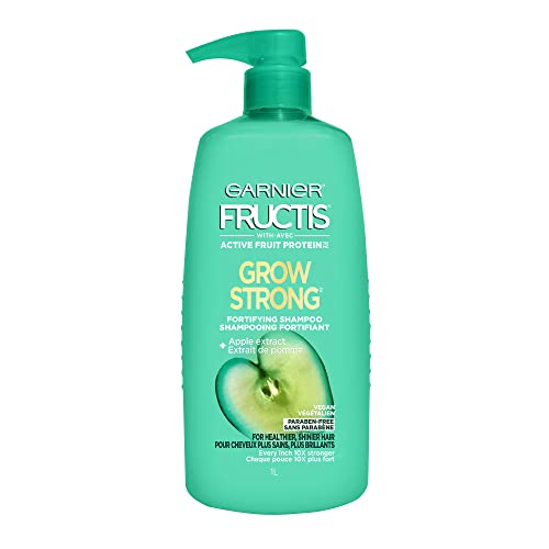 Garnier Fructis Grow Strong Shampoo - Anti-Breakage, Moisturizing Apple & Niacinamide - 33.8oz