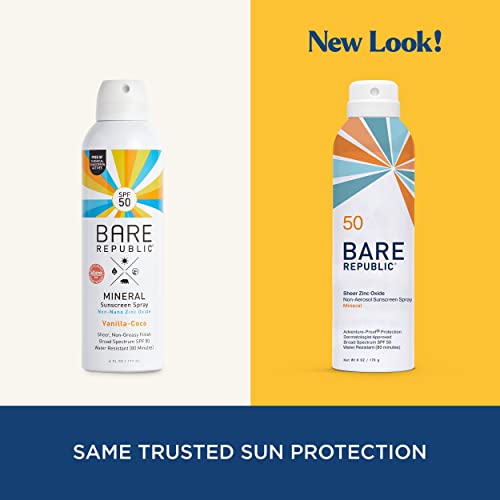 Bare Republic Mineral Sunscreen Spray - SPF 50, Non-Greasy, Natural Ingredients - 6 Fl Oz