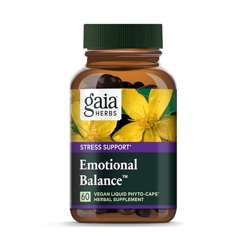 Gaia Herbs Herbal Supplement - Stress Support with St. John’s Wort & Passionflower - 60 Vegan Caps