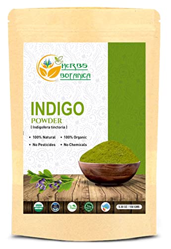 Herbs Botanica Indigo Powder Hair Dye - Natural Black Color, Nourishing Amla - 150g