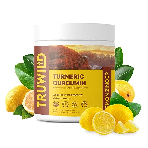 TruWild Turmeric Curcumin Powder Drink Mix - Supports Joint Health, Immune Function - 20 Servings