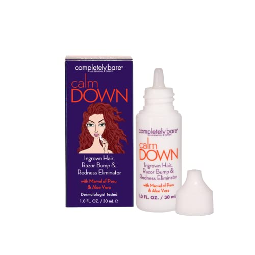 completely bare calm DOWN Ingrown Rescue Kit - Redness & Bump Relief, Natural Ingredients - 3oz