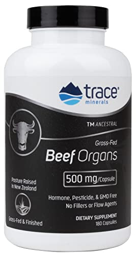 Trace Minerals Beef Organ Capsules - Supports Overall Health, Pure Formula, 180 Count