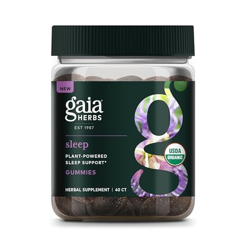 Gaia Herbs Sleep Supplement - Plant-Powered Support with Ashwagandha & Reishi - 40 Gummies