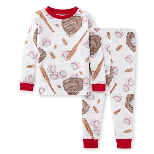 Burt's Bees Baby Boys' Pajamas Set - 100% Organic Cotton, Snuggly Soft, Baseball - 2-Piece