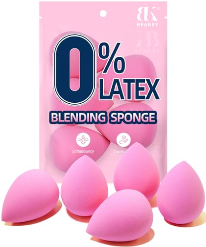 BEAKEY Beauty Sponge - Flawless Makeup Application, Cruelty-Free, Latex-Free - Pink Set