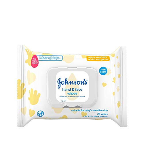 Johnson's Baby Cleansing Wipes - Gently Remove 99% of Germs, Hypoallergenic - 25 Count