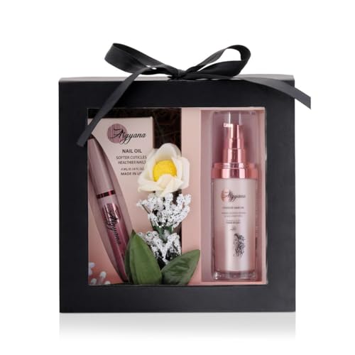 Argyana Hair & Nail Gift Set - Nourishing Care, Jasmine Scented Serum & Oil - 2 Pc Set