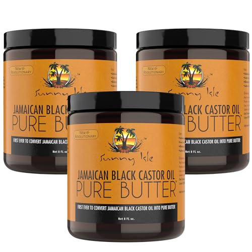 Sunny Isle Body Butter - Nourishes Hair & Skin, 100% Pure Jamaican Black Castor Oil - 8oz Pack of 3