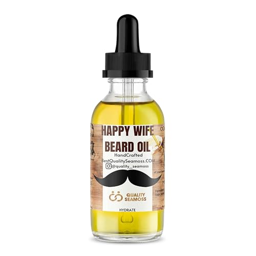 Happy Wife Beard Oil - Softens Beard, Nourishes Skin, Minty Sandalwood Blend - 1oz