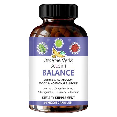Organic Veda BeUslim Hormone Balance Supplement - Mood & Energy Support with Superfoods - 60 Caps