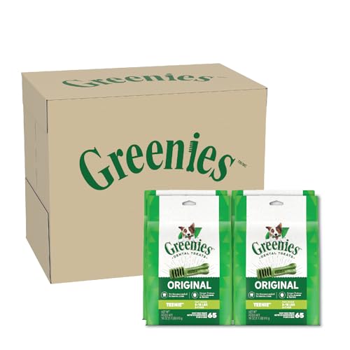 Greenies Original Teenie Dog Treats - Natural Dental Care, Vet Recommended - 72oz (260 Treats)