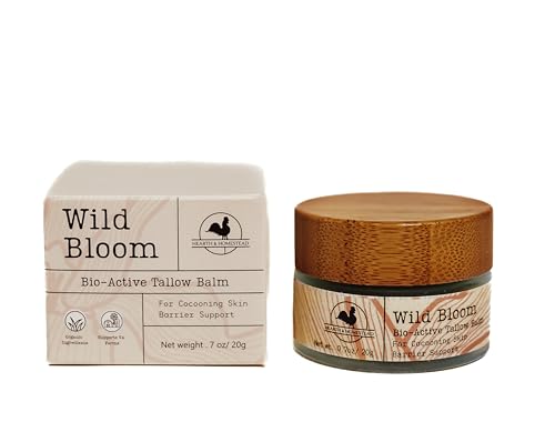 Hearth and Homestead Tallow Face Balm - Nourish, Hydrate, Detoxify - Wild Bloom, 0.7 oz