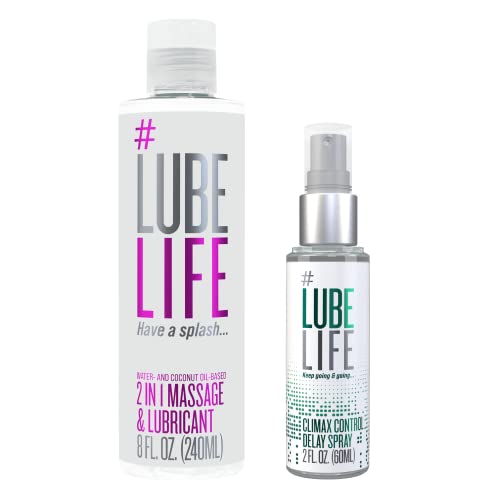 Lube Life Body & Hair Mist Set - Stamina-Enhancing, Natural Ingredients - 8oz & 2oz