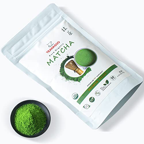 TEANAGOO Organic Matcha Green Tea Powder - Rich in Antioxidants, 100% USDA Certified - 3.53oz