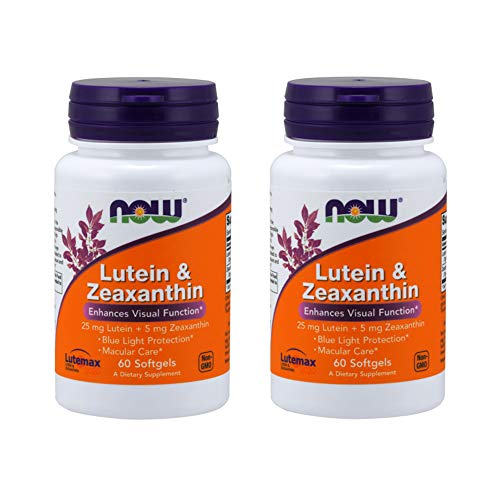 NOW Supplements Lutein & Zeaxanthin - Supports Eye Health, GMP Certified - 60 Softgels (2 Pack)