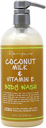 RENPURE Body Wash - Moisturizing with Coconut Milk & Vitamin E, Light Scent - 24 Fl Oz