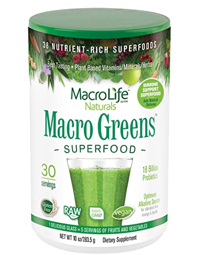 MacroLife Naturals Superfood Powder - Boost Immunity & Energy, Non-GMO Vegan - 10oz