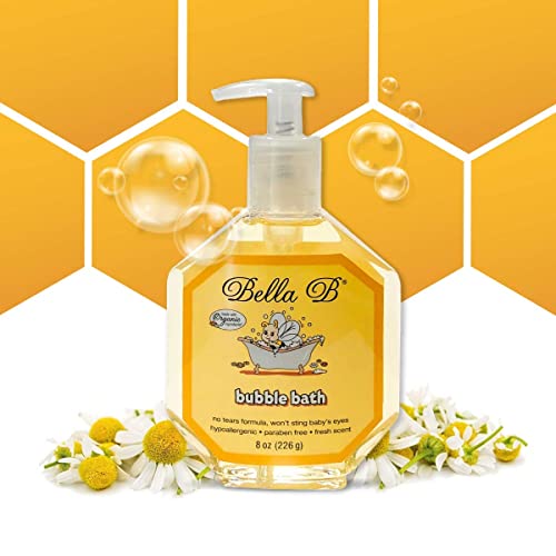 BELLA B Kids Bubble Bath - Organic, Tear-Free Formula, Refreshing Scent - 8oz Pump Bottle