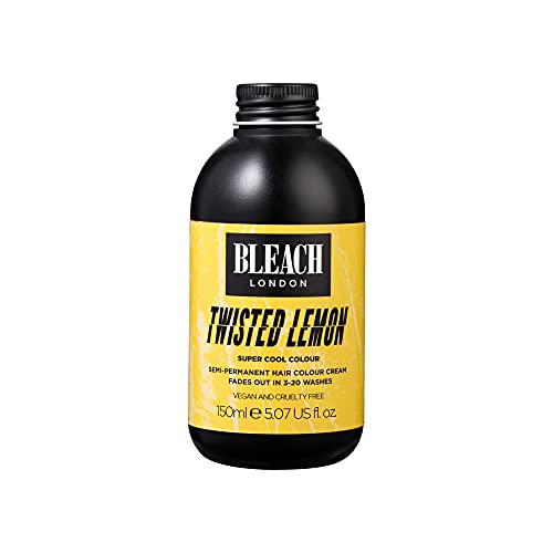 BLEACH LONDON Twisted Lemon Hair Dye - Vegan, PETA Approved, Zesty Yellow Color Cream - 5.07 fl oz