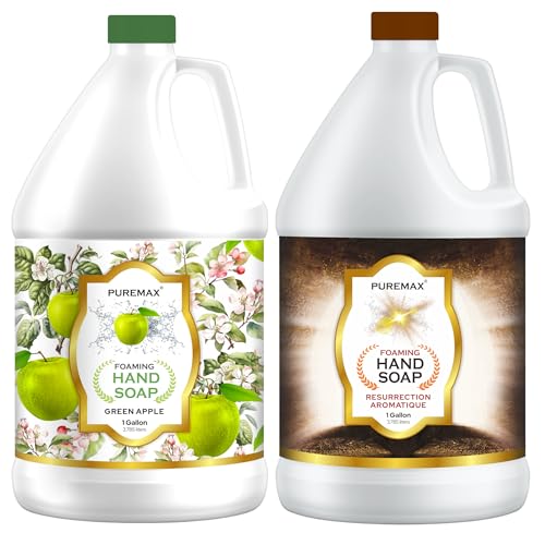 Puremax Foaming Hand Soap Refill - Natural Cleanse, Refreshing Green Apple & Citrus - 2 Gallon