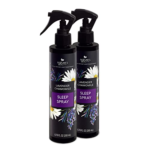 Nature's Beauty Lavender Chamomile Sleep Spray - Promotes Restful Sleep, Vegan, 6.76 fl oz (2 Pack)