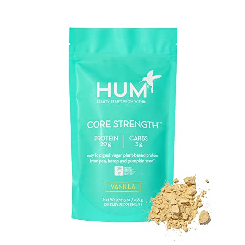 HUM Core Strength Protein Powder - Digestion-Friendly Vegan Blend, 20g Plant Protein - 15 Servings