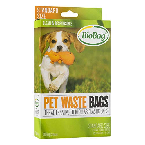 BioBag Pet Waste Bags - Non-Allergenic, Plant-Based, 50 Count, No Polyethylene