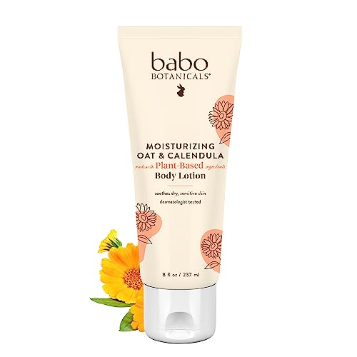 Babo Botanicals Body Lotion - Moisturizes Dry/Sensitive Skin, Vegan, Hypoallergenic - 8oz