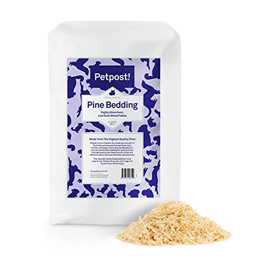 Petpost Pine Bedding - Soft, Low Dust Shavings for Small Animals - 2.3 cu.ft. Expands to 6 cu.ft.