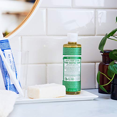 Dr. Bronner's Pure-Castile Liquid Soap - Made with Organic Oils, Vegan, 18-in-1 Uses - 8oz