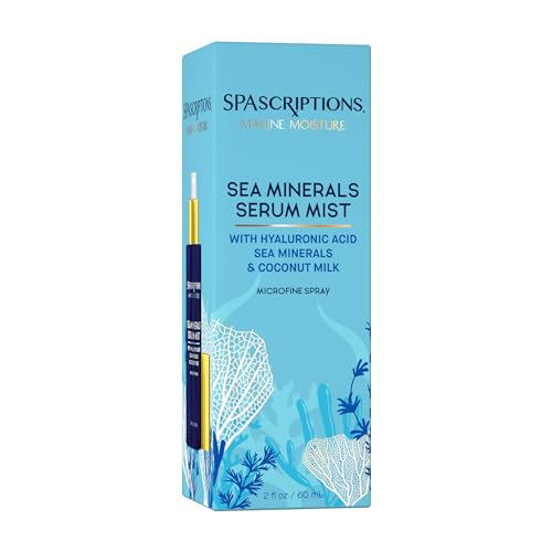 SpaScriptions Marine Moisture Face Mist - Hydrating with Hyaluronic Acid, 2 oz, Cruelty Free