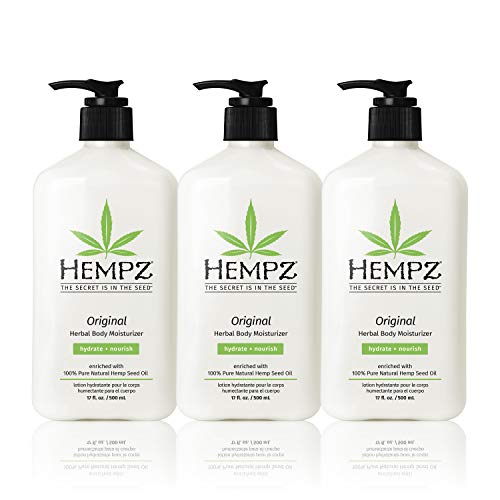 Hempz Original Body Lotion - Hydrating with Hemp Seed Oil & Shea Butter, 3 Pack - 17 Fl Oz