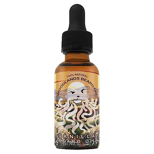 Woodlands Beard Co. Vanilla Beard Oil - Hydrating Jojoba & Argan Blend, 1 oz. - Bold Scent