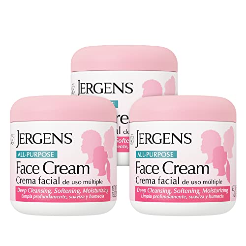 Jergens Face Cream - Deep Cleansing Moisturizer, Softens & Conditions Skin - 15oz, Pack of 3