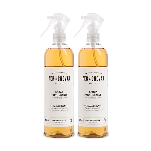 Fer à Cheval All Purpose Cleaner - Provençal Olive Scent, Allergen-Free, 99% Natural - 500ml/2-Pack