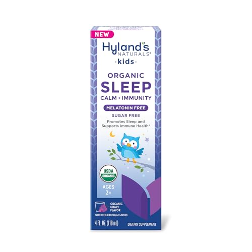 Hyland's Kids Sleep Supplement - Promotes Relaxation & Immunity, Organic Grape Flavor - 4 Fl. Oz.