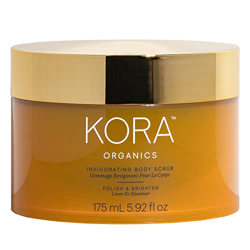 KORA Organics Body Scrub - Hydrating Exfoliation, Certified Organic, Turmeric Infused - 5.92 oz