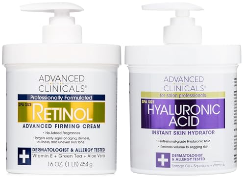 Advanced Clinicals Moisturizer Set - Deep Hydration & Firming with Retinol, 8oz Each
