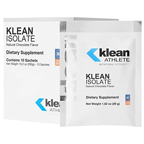 Klean ATHLETE Klean Isolate Protein Powder - 20g Whey Isolate, Natural Chocolate Flavor - 10 Sachets