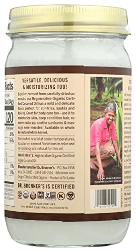 Dr. Bronner's Body Oil - Fair Trade, Vegan, USDA Organic - 14 fl oz Virgin Coconut Oil