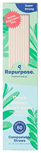 Repurpose Compostable Straws - Plant-Based, Cruelty-Free, Bulk Pack of 100 Straws