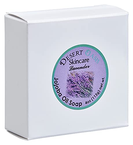 Desert Oasis Skincare Lavender Bar Soap - Moisturizing, Gentle on Skin, 15% Jojoba Oil - 4oz