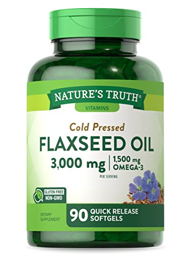 Nature's Truth Flaxseed Oil Softgels - Omega 3, 6 & 9, Non-GMO & Gluten Free - 90 Count