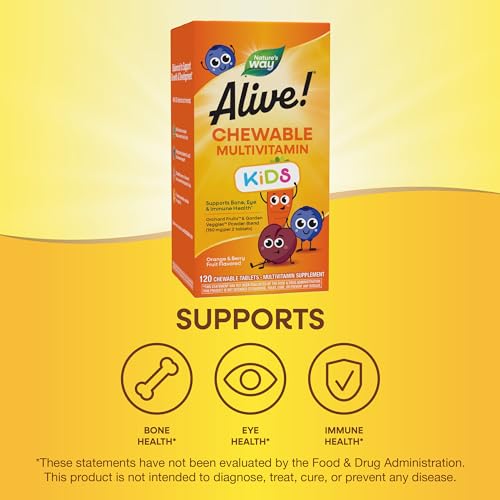 Nature's Way Alive! Children's Multivitamin - Supports Bone, Eye & Immune Health - 120 Tablets